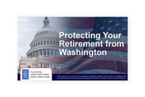 Stonewood's Washington's Impact on your Retirement seminar or webinar presentation.